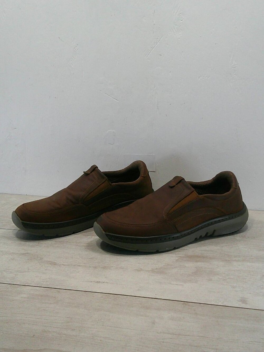Clarks Pro Step Classic Dark Brown Tumbled Leather Slip on Casual Loafer 11 WIDE - Picture 10 of 12